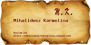 Mihalidesz Karmelina névjegykártya